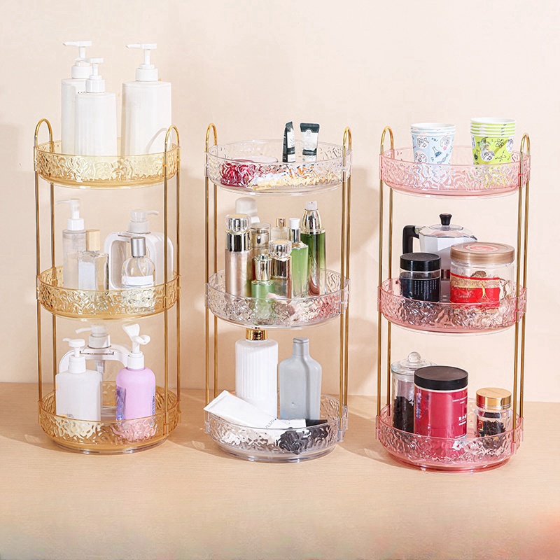 Luxury Skincare Containers - صندوق تخزين دوار لمستحضرات التجميل ،